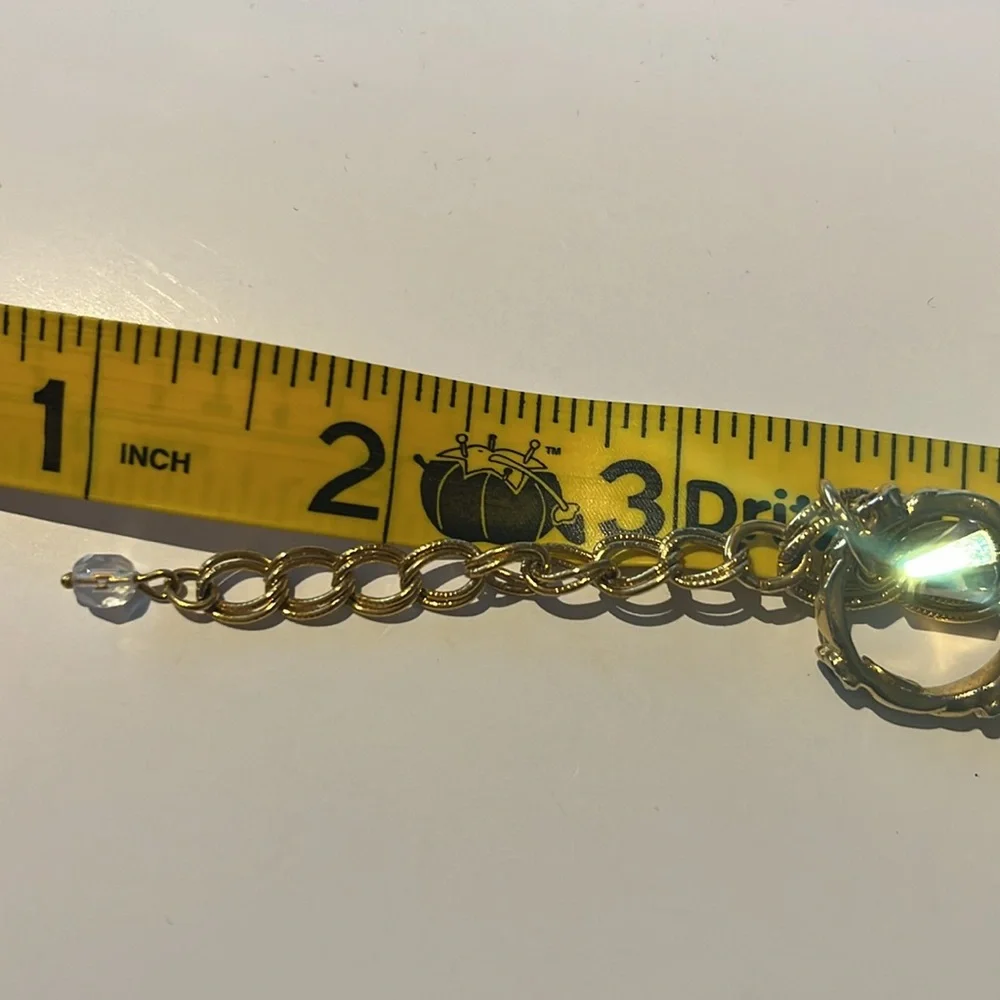 Kirks Folly charm bracelet crystal gold rings hearts cherubs dangles -Bnwot - Picture 15 of 15